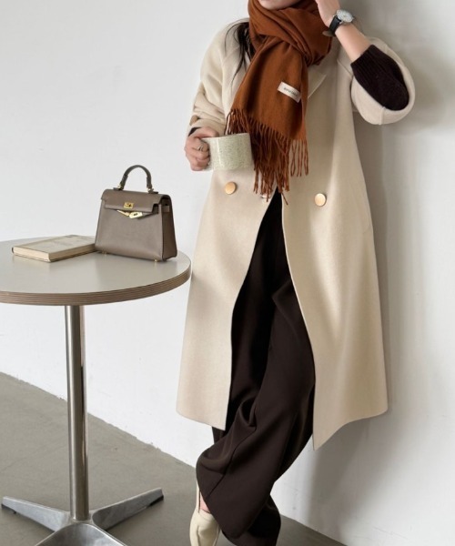 セール】袖折り返しゴールドボタンチェスターコート（チェスターコート