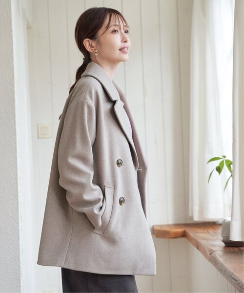 ikka（イッカ）の「【静電防止】ウールライクストレッチテーラーコート（テーラードジャケット・レディース・ブラウン/チャコール/ブラウン系その他・M/L/S）」の9枚目の写真
