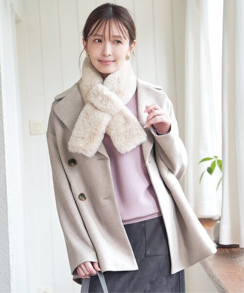 ikka（イッカ）の「【静電防止】ウールライクストレッチテーラーコート（テーラードジャケット・レディース・ブラウン/チャコール/ブラウン系その他・M/L/S）」の12枚目の写真