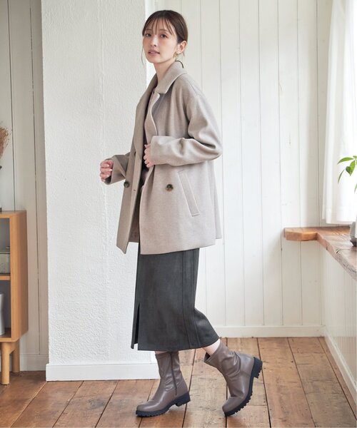 ikka（イッカ）の「【静電防止】ウールライクストレッチテーラーコート（テーラードジャケット・レディース・ブラウン/チャコール/ブラウン系その他・M/L/S）」の13枚目の写真