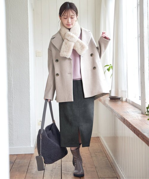 ikka（イッカ）の「【静電防止】ウールライクストレッチテーラーコート（テーラードジャケット・レディース・ブラウン/チャコール/ブラウン系その他・M/L/S）」の18枚目の写真