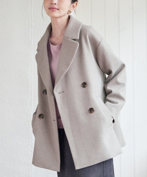 ikka（イッカ）の「【静電防止】ウールライクストレッチテーラーコート（テーラードジャケット・レディース・ブラウン/チャコール/ブラウン系その他・M/L/S）」の3枚目の写真