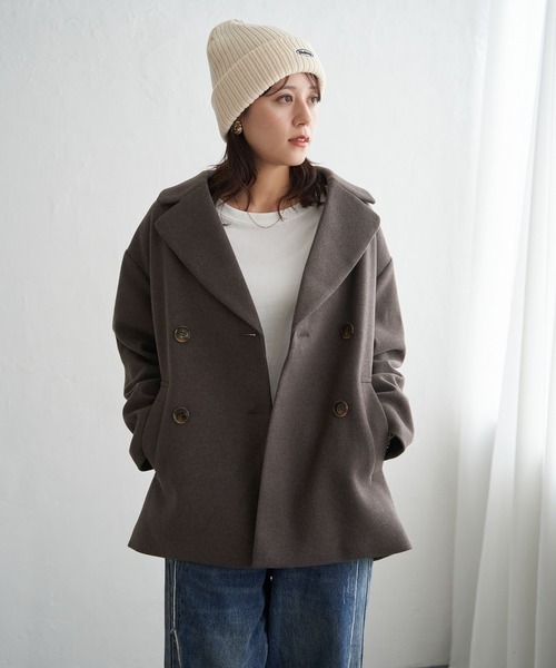 ikka（イッカ）の「【静電防止】ウールライクストレッチテーラーコート（テーラードジャケット・レディース・ブラウン/チャコール/ブラウン系その他・M/L/S）」の4枚目の写真