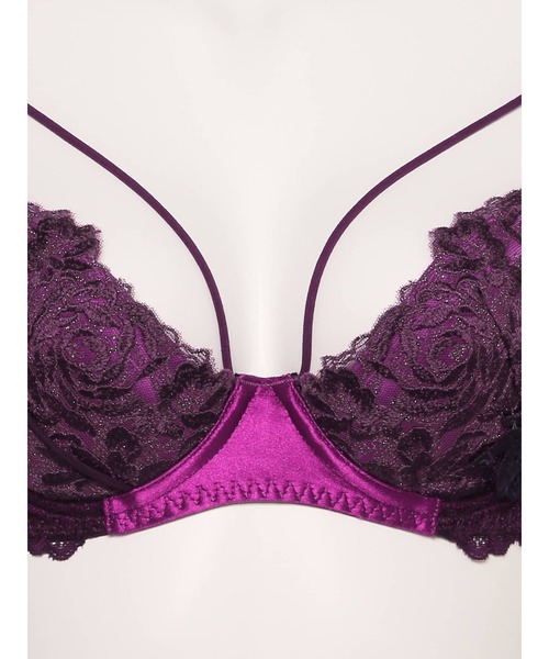 LINGERIEAM グリマーリリーシャープメイクブラ PURPLE　B65 LINGERIEAM グリマーリリーシャープメイクブラ BLACK B65