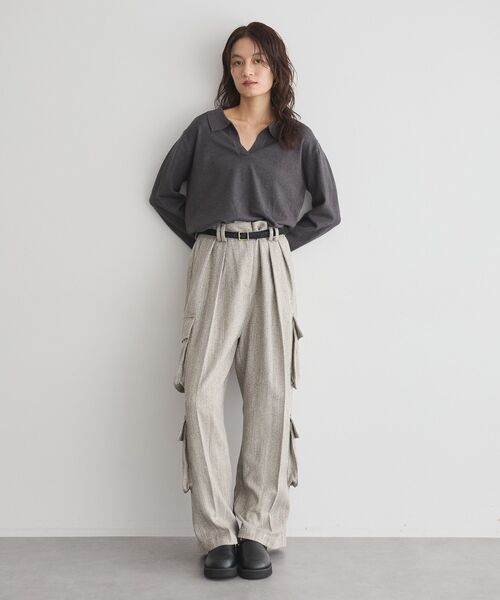 GARAGE OF GOOD CLOTHING（ガレージオブグッドクロージング）の「ポロ襟ニットプルオーバー（ニット/セーター・レディース・モカ/ブラック/チャコールグレー・FREE）」の7枚目の写真