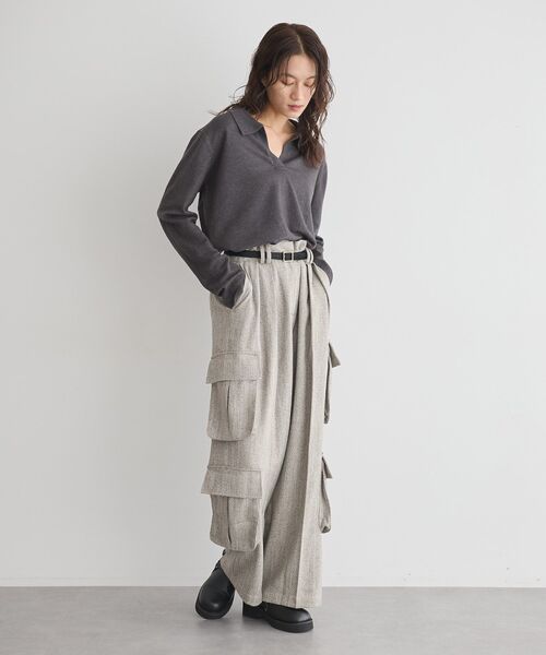 GARAGE OF GOOD CLOTHING（ガレージオブグッドクロージング）の「ポロ襟ニットプルオーバー（ニット/セーター・レディース・モカ/ブラック/チャコールグレー・FREE）」の8枚目の写真