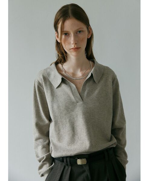 GARAGE OF GOOD CLOTHING（ガレージオブグッドクロージング）の「ポロ襟ニットプルオーバー（ニット/セーター・レディース・モカ/ブラック/チャコールグレー・FREE）」の22枚目の写真