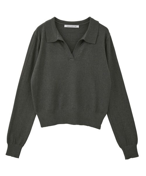 GARAGE OF GOOD CLOTHING（ガレージオブグッドクロージング）の「ポロ襟ニットプルオーバー（ニット/セーター・レディース・モカ/ブラック/チャコールグレー・FREE）」の14枚目の写真