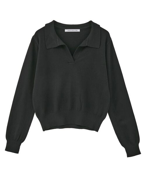 GARAGE OF GOOD CLOTHING（ガレージオブグッドクロージング）の「ポロ襟ニットプルオーバー（ニット/セーター・レディース・モカ/ブラック/チャコールグレー・FREE）」の13枚目の写真