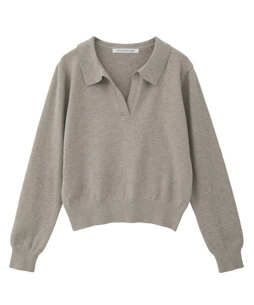 GARAGE OF GOOD CLOTHING（ガレージオブグッドクロージング）の「ポロ襟ニットプルオーバー（ニット/セーター・レディース・モカ/ブラック/チャコールグレー・FREE）」の12枚目の写真