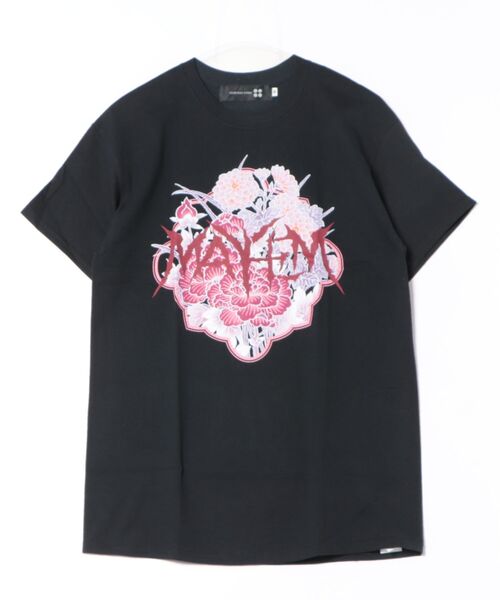 SAMURAI CORE(サムライコア)の「【RES】【SAMURAI CORE x MAYHEM】Graphic Design T(Tシャツ/カットソー・メンズ・ホワイト/ブラック・MEDIUM/LARGE)」の1枚目の写真