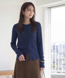 ボタンいっぱいリブカットソートップス