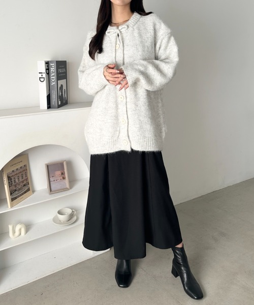 セール】フロントリボンミックスカラーカーディガン（カーディガン