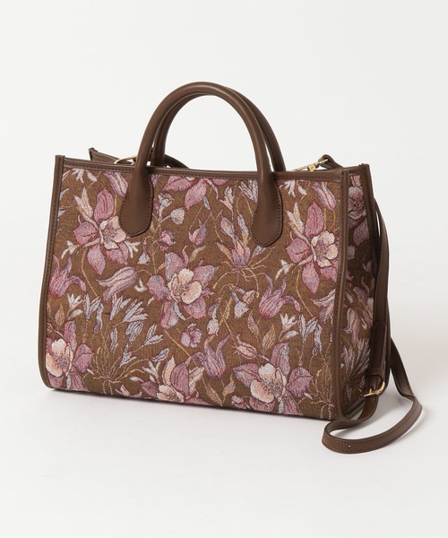 Andemiu(アンデミュウ)の「フラワージャガードスクエアトートバック605846(トートバッグ・レディース・ブラック/レッド・FREE)」の6枚目の写真