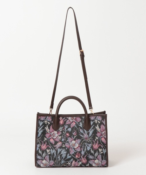 Andemiu(アンデミュウ)の「フラワージャガードスクエアトートバック605846(トートバッグ・レディース・ブラック/レッド・FREE)」の16枚目の写真