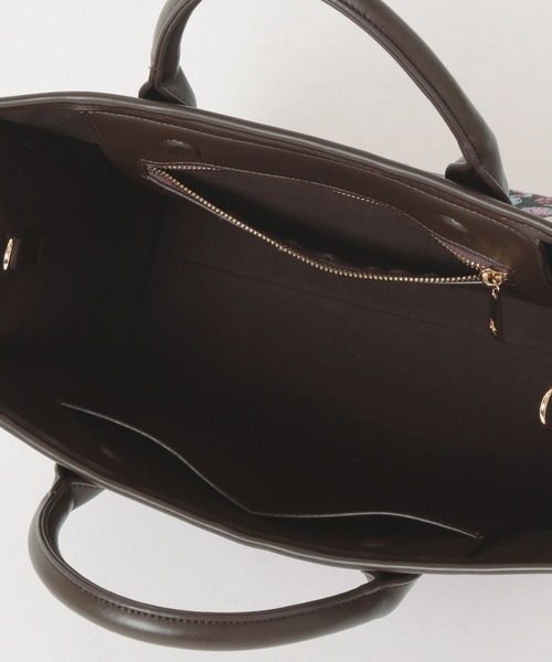 Andemiu(アンデミュウ)の「フラワージャガードスクエアトートバック605846(トートバッグ・レディース・ブラック/レッド・FREE)」の13枚目の写真