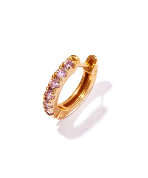 les bonbon(ルボンボン)の「【les bonbon】embrace pink sapphire pierce/エンブレイス ピンクサファイア ピアス(ピアス(両耳用)・レディース・イエローゴールド・FREE)」の7枚目の写真
