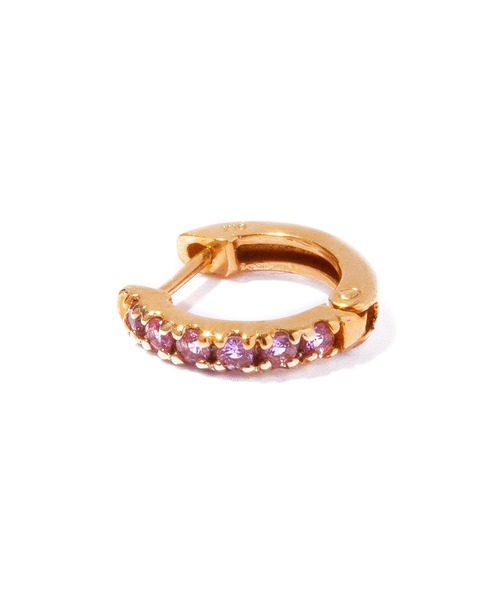 les bonbon(ルボンボン)の「【les bonbon】embrace pink sapphire pierce/エンブレイス ピンクサファイア ピアス(ピアス(両耳用)・レディース・イエローゴールド・FREE)」の2枚目の写真