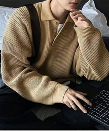 SallyLunn（サリーラン）の「ポロリブ長袖ニット（ニット/セーター）」