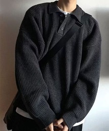 SallyLunn（サリーラン）の「ポロリブ長袖ニット（ニット/セーター）」