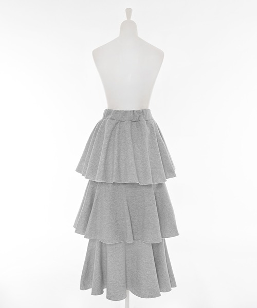 Narcissus（ナルシス）の「フリルスウェットスカート/ティアードスウェット/リラックス《動画あり》（スカート・レディース・ブラック/グレー・FREE）」の13枚目の写真