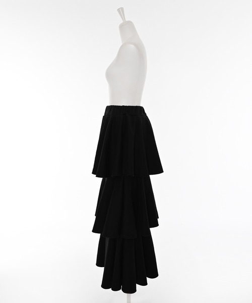 Narcissus（ナルシス）の「フリルスウェットスカート/ティアードスウェット/リラックス《動画あり》（スカート・レディース・ブラック/グレー・FREE）」の11枚目の写真