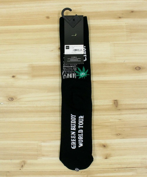 HUF(ハフ)の「グリーンバディ ツーリストソックス Green Buddy Tourist Sock(ソックス/靴下・メンズ・ホワイト/ブラック・O/S)」の7枚目の写真