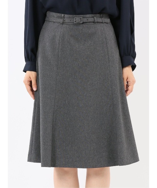 m.f.editorial（エムエフエディトリアル）の「【ストレッチ ウォッシャブル】m.f.エディトリアルレディース ウール調フレアースカート(セットアップ可能)（スーツスカート・レディース・グレー系その他2・S/MEDIUM/LARGE）」の5枚目の写真