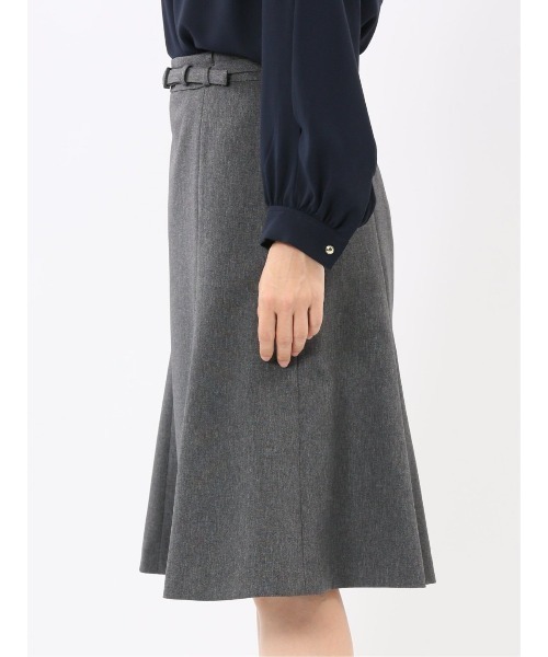m.f.editorial（エムエフエディトリアル）の「【ストレッチ ウォッシャブル】m.f.エディトリアルレディース ウール調フレアースカート(セットアップ可能)（スーツスカート・レディース・グレー系その他2・S/MEDIUM/LARGE）」の6枚目の写真
