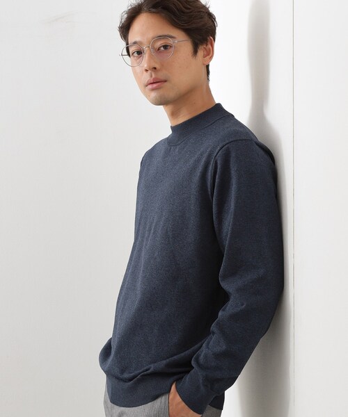 THE SHOP TK （ザ ショップ ティーケー ）の「【冬のビジネスシーンに最適】モックネックニット（ニット/セーター・メンズ・ボルドー/ブラウン系その他/ネイビー・02/03/04）」の2枚目の写真