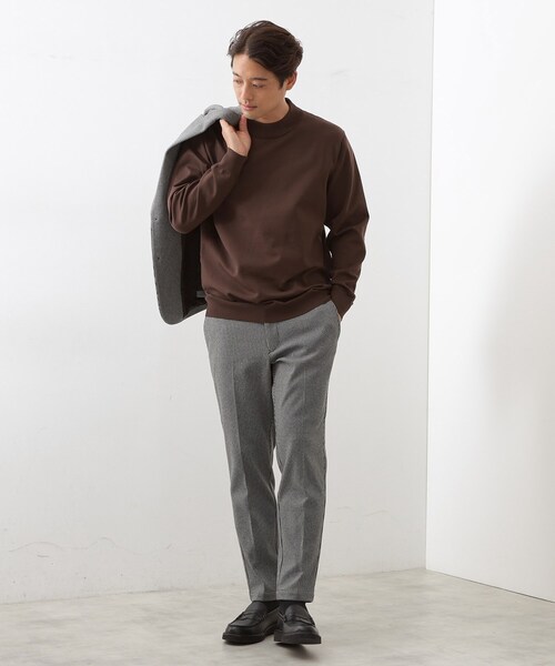 THE SHOP TK （ザ ショップ ティーケー ）の「【冬のビジネスシーンに最適】モックネックニット（ニット/セーター・メンズ・ボルドー/ブラウン系その他/ネイビー・02/03/04）」の6枚目の写真