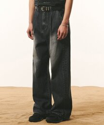 DOFFJASON（ドフジェーソン）の「[Unisex] Wide Fit Vintage Washed Denim Pants BLACK（デニムパンツ）」