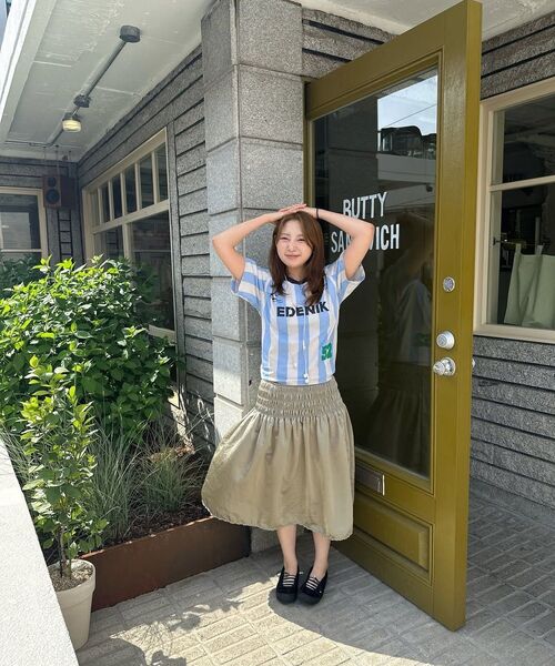 PARTIMENTO WOMEN（パルティメントウィメン）の「レーストリムスモーキングミディスカート_アイボリー（スカート・レディース・その他・MEDIUM/SMALL）」の6枚目の写真