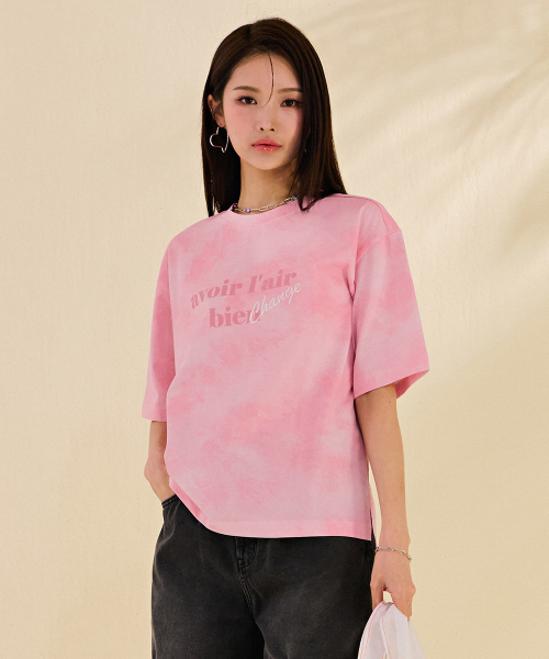 CHASECULT(チェイスカルト)の「レディース 全面プリント レタリング 半袖Tシャツ-DBRG5884D0P(Tシャツ/カットソー・レディース・PINK・85/90)」の3枚目の写真