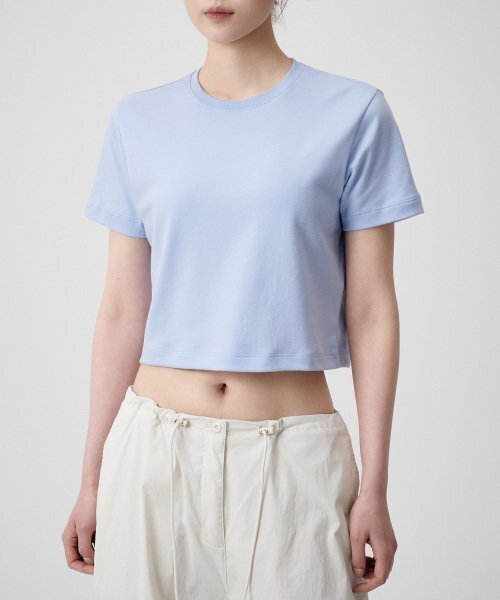 MUSINSA STANDARD WOMAN（ムシンサスタンダードウーマン）の「ウィメンズクルーネッククロップTシャツ[セレニティブルー]（Tシャツ/カットソー・レディース・その他・SMALL/MEDIUM/X-SMALL）」の5枚目の写真