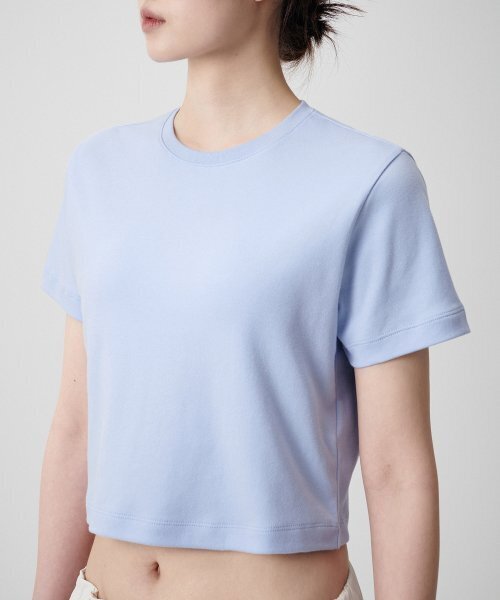MUSINSA STANDARD WOMAN（ムシンサスタンダードウーマン）の「ウィメンズクルーネッククロップTシャツ[セレニティブルー]（Tシャツ/カットソー・レディース・その他・SMALL/MEDIUM/X-SMALL）」の7枚目の写真