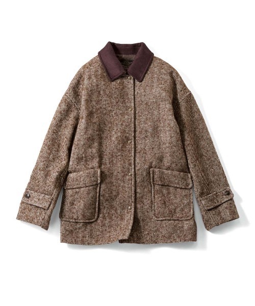 Live in comfort（リブインコンフォート）の「リブ　イン　コンフォート　栞里ちゃんとつくった　異素材を組み合わせ丁寧に仕立てた　主役級ミドルコート〈ダークブラウン〉（その他アウター・レディース・ダークブラウン・M/L/LL/3L/4L/S）」の6枚目の写真