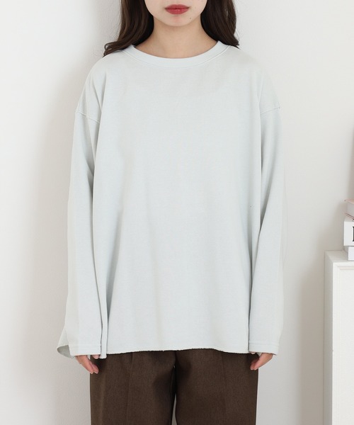 OMNES（オムネス）の「裏毛Aライン長袖プルオーバー（Tシャツ/カットソー・レディース・ミント・FREE）」の6枚目の写真