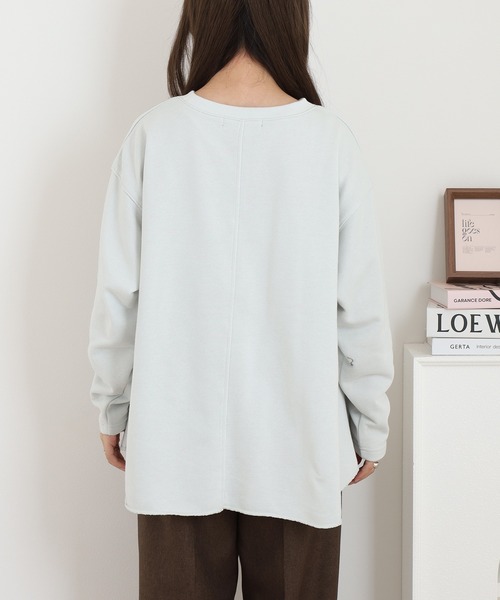 OMNES（オムネス）の「裏毛Aライン長袖プルオーバー（Tシャツ/カットソー・レディース・ミント・FREE）」の8枚目の写真