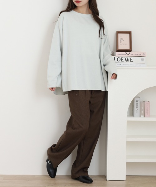 OMNES（オムネス）の「裏毛Aライン長袖プルオーバー（Tシャツ/カットソー・レディース・ミント・FREE）」の5枚目の写真