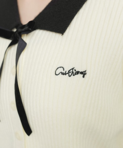 SPINNS（スピンズ）の「顔まわりが一気に華やぐ♪バイカラー襟×リボンカーディガン（カーディガン/ボレロ・レディース・レッド/グレー/オフホワイト/ブラック・ONESIZE）」の12枚目の写真