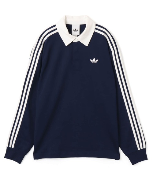 adidas(アディダス)の「adidas 3-STRIPES RUGBY LONGSLEEVE POLO / アディダス 3 ストライプ ラグビー ロングスリーブ ポロ(ポロシャツ・メンズ・ネイビー・M/S/XXL/XL/L)」の5枚目の写真