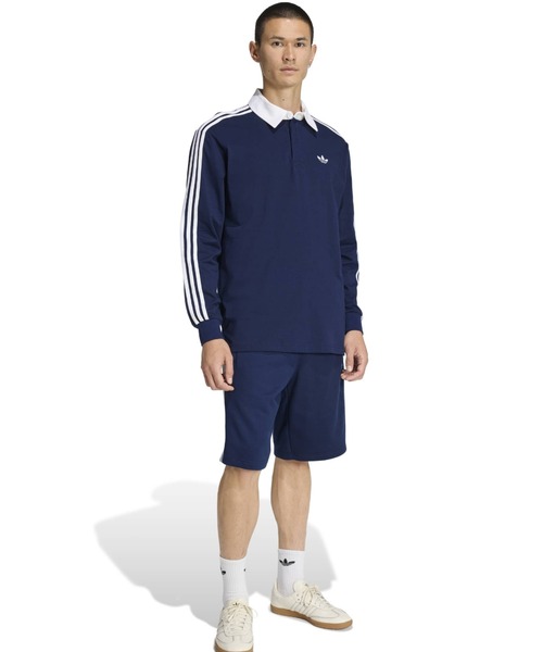 adidas(アディダス)の「adidas 3-STRIPES RUGBY LONGSLEEVE POLO / アディダス 3 ストライプ ラグビー ロングスリーブ ポロ(ポロシャツ・メンズ・ネイビー・M/S/XXL/XL/L)」の11枚目の写真