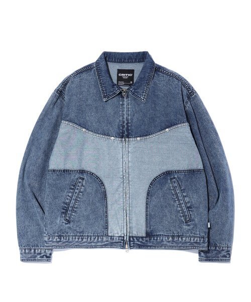 セール】WORMHOLE LOGO TWO TONE JACKET MEDIUM INDIGO（デニム