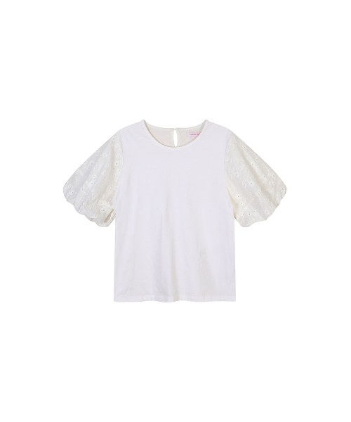 PLASTIC ISLAND(プラスティックアイランド)の「レースバルーン袖Tシャツ PR2CH567(Tシャツ/カットソー・レディース・ホワイト・SMALL/MEDIUM)」の5枚目の写真