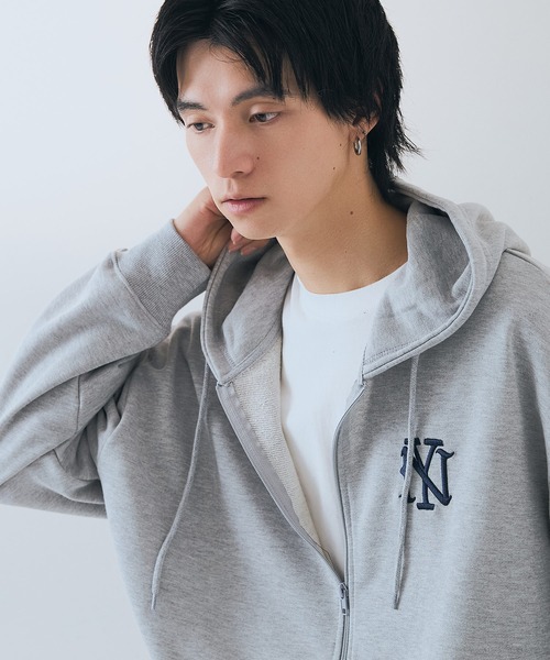 SAVIER(サビアー)の「【SAVIER:サビアー】NY ロゴ刺繍 ショート丈 フルジップパーカー 【セットアップ可能】(パーカー・メンズ・杢グレー/ネイビー/ブラック・LARGE/MEDIUM)」の21枚目の写真