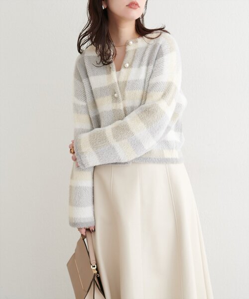 natural couture(ナチュラルクチュール)の「チェック柄シャギーニットカーデ(カーディガン/ボレロ・レディース・その他1/その他2/その他3/その他4・FREE)」の20枚目の写真