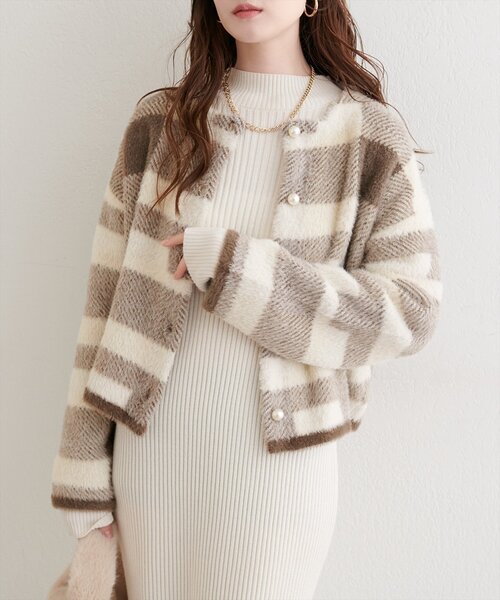 natural couture(ナチュラルクチュール)の「チェック柄シャギーニットカーデ(カーディガン/ボレロ・レディース・その他1/その他2/その他3/その他4・FREE)」の18枚目の写真