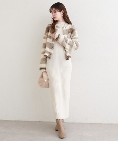 natural couture(ナチュラルクチュール)の「チェック柄シャギーニットカーデ(カーディガン/ボレロ・レディース・その他1/その他2/その他3/その他4・FREE)」の9枚目の写真