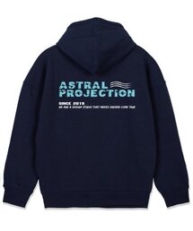 アミレタリングオーバーサイズワイドショルダーフードパーカー_ネイビー